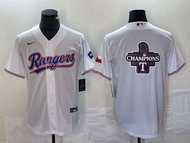 Men Texas Rangers Blank White Game Nike 2023 MLB Jersey style 3->nfl hats->Sports Caps